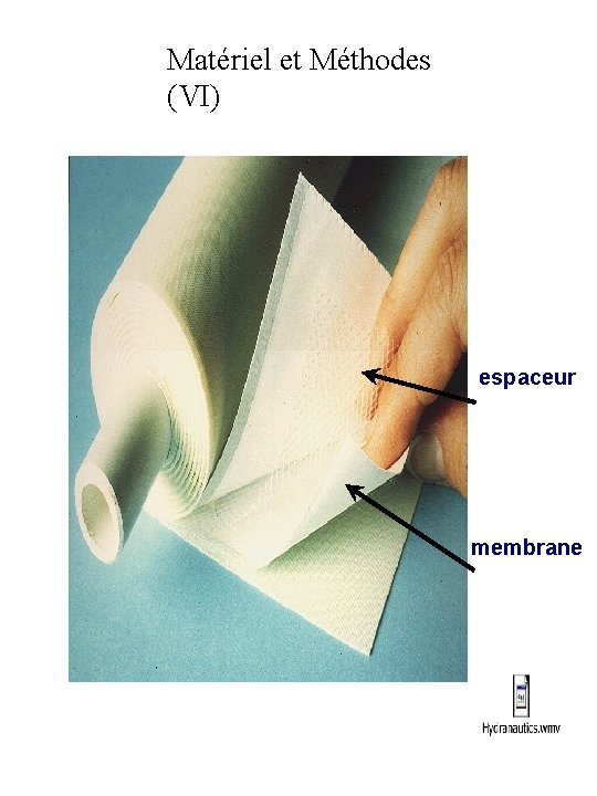Matériel et Méthodes (VI) espaceur membrane 