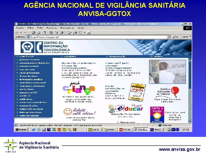 AGÊNCIA NACIONAL DE VIGIL NCIA SANITÁRIA ANVISA-GGTOX Agência Nacional de Vigilância Sanitária www. anvisa.