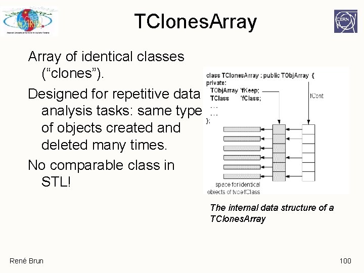 TClones. Array of identical classes (“clones”). Designed for repetitive data analysis tasks: same type TClones. Array of identical classes (“clones”). Designed for repetitive data analysis tasks: same type