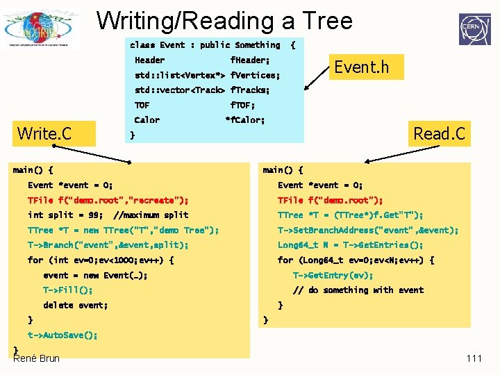 Writing/Reading a Tree class Event : public Something Header { f. Header; Event. h Writing/Reading a Tree class Event : public Something Header { f. Header; Event. h