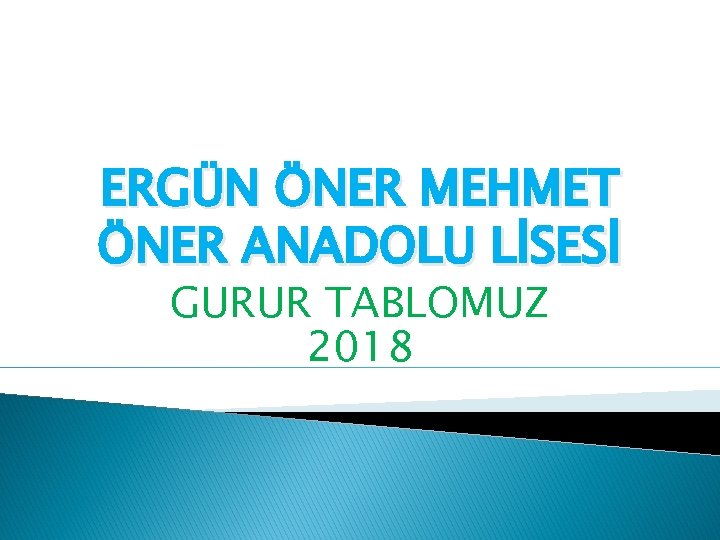 ERGÜN ÖNER MEHMET ÖNER ANADOLU LİSESİ GURUR TABLOMUZ 2018 