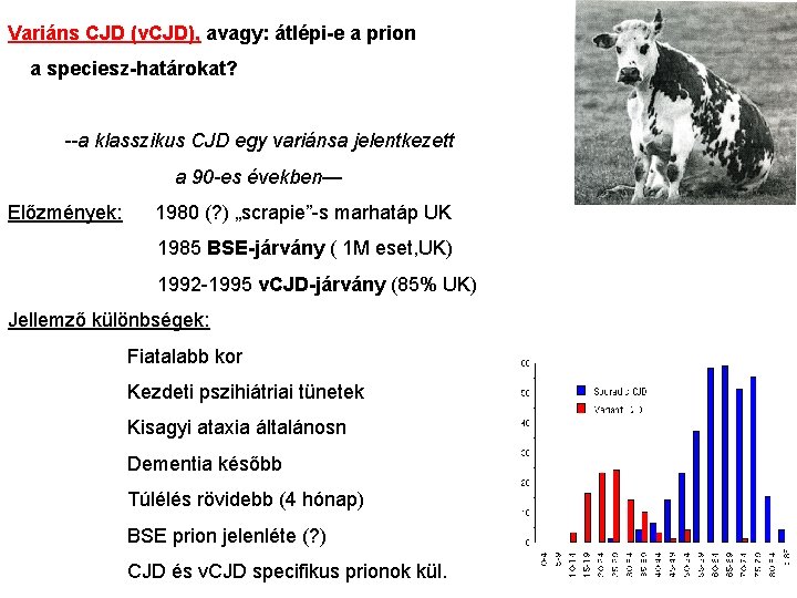 Variáns CJD (v. CJD), avagy: átlépi-e a prion a speciesz-határokat? --a klasszikus CJD egy Variáns CJD (v. CJD), avagy: átlépi-e a prion a speciesz-határokat? --a klasszikus CJD egy