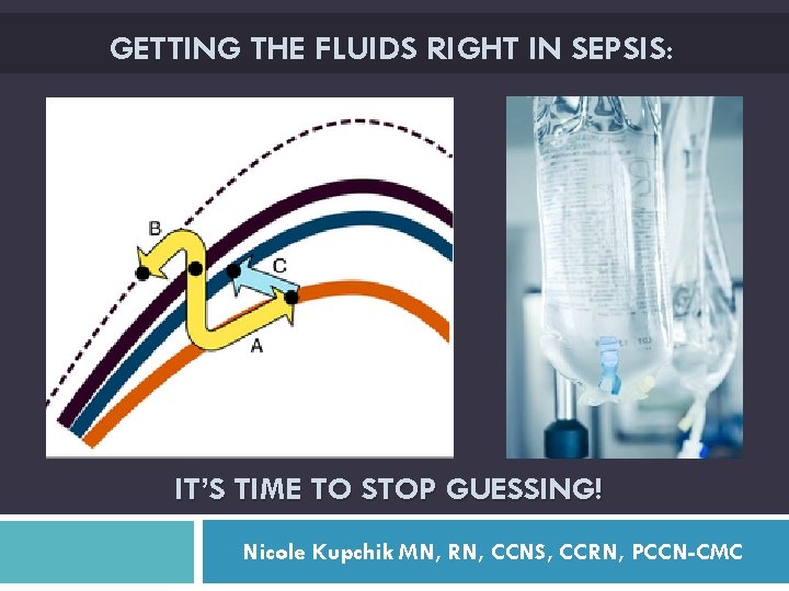 GETTING THE FLUIDS RIGHT IN SEPSIS: IT’S TIME TO STOP GUESSING! Nicole Kupchik MN,
