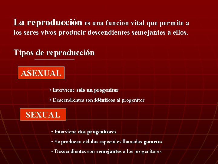 La reproducción es una función vital que permite a los seres vivos producir descendientes