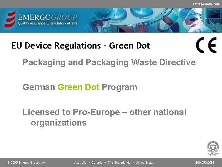 Emergo. Group. com EU Device Regulations – Green Dot Packaging and Packaging Waste Directive