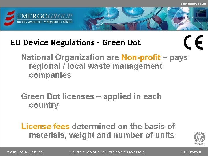 Emergo. Group. com EU Device Regulations – Green Dot National Organization are Non-profit –