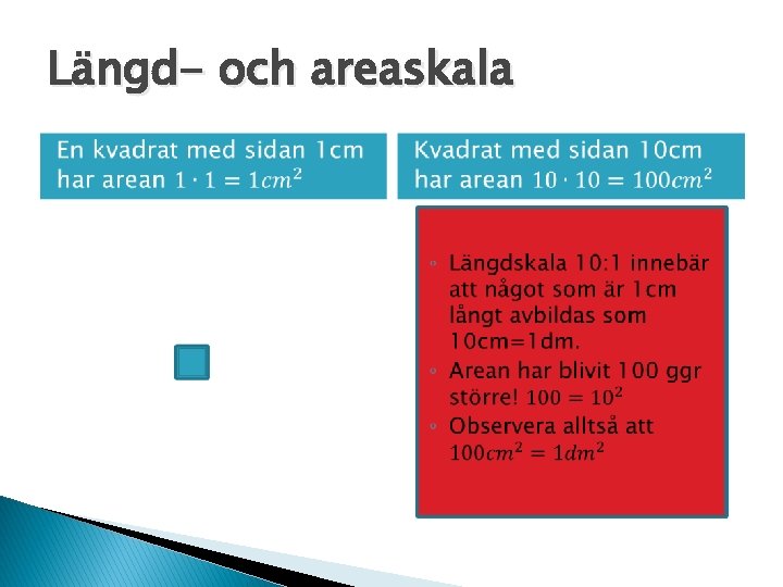 Längd- och areaskala 