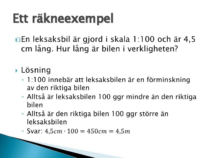 Ett räkneexempel � 