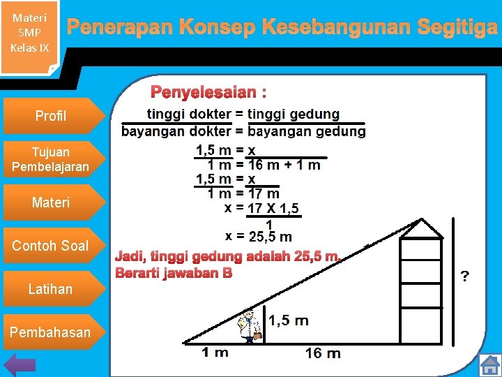 Contoh soal matematika kelas 9 kesebangunan dan kongruen