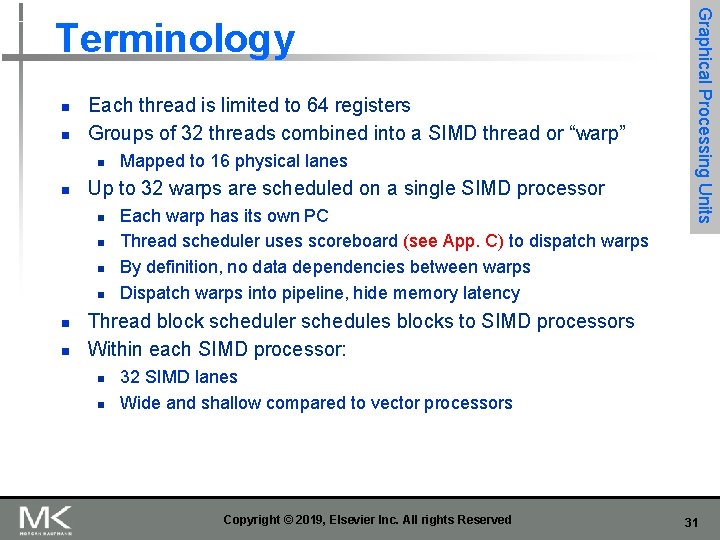 n n Each thread is limited to 64 registers Groups of 32 threads combined