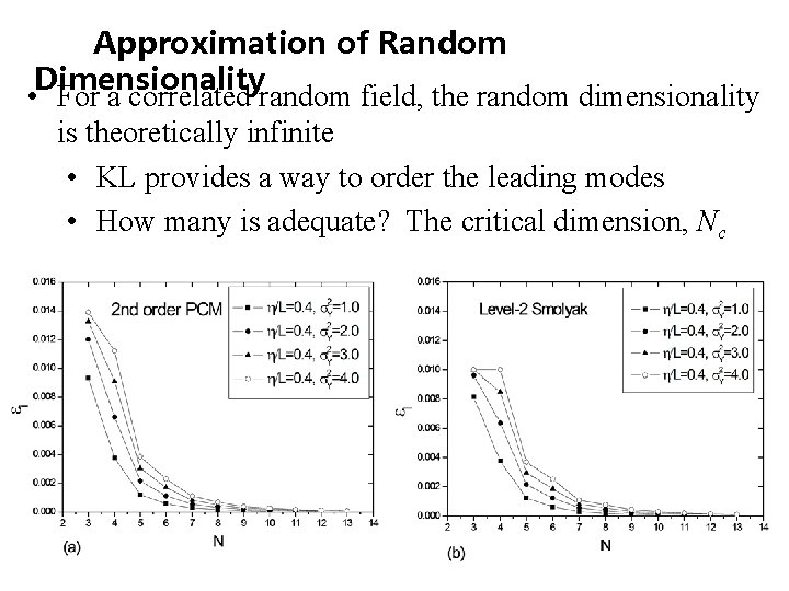 Approximation of Random Dimensionality • For a correlated random field, the random dimensionality is Approximation of Random Dimensionality • For a correlated random field, the random dimensionality is
