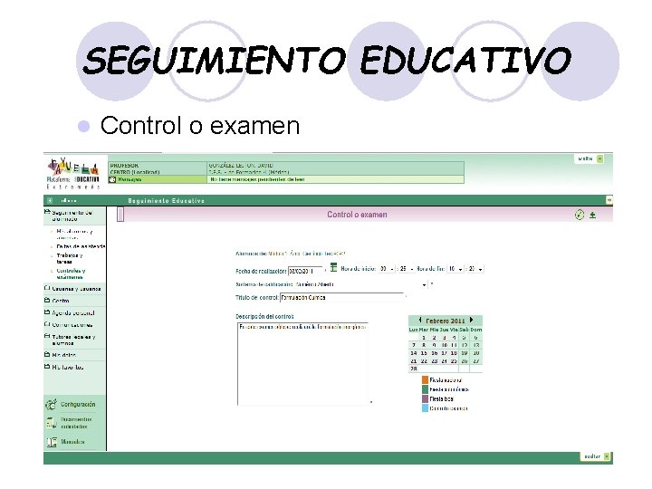 SEGUIMIENTO EDUCATIVO l Control o examen 