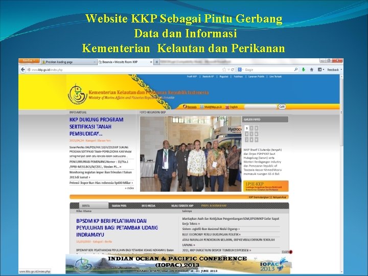 Website KKP Sebagai Pintu Gerbang Data dan Informasi Kementerian Kelautan dan Perikanan 