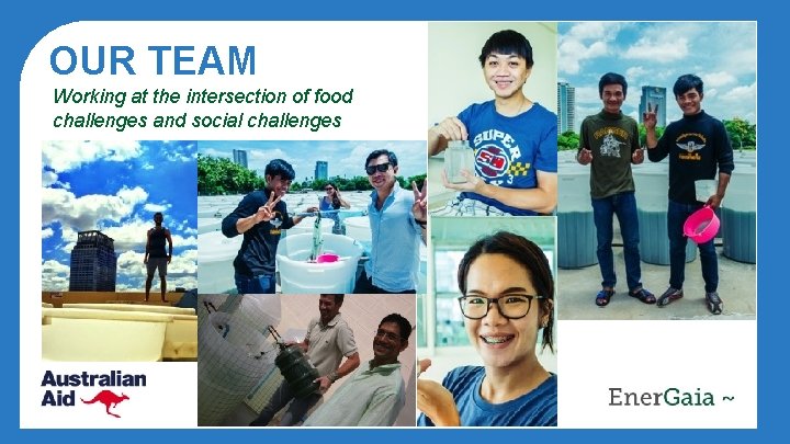 OUR TEAM Working at the intersection of food challenges and social challenges 