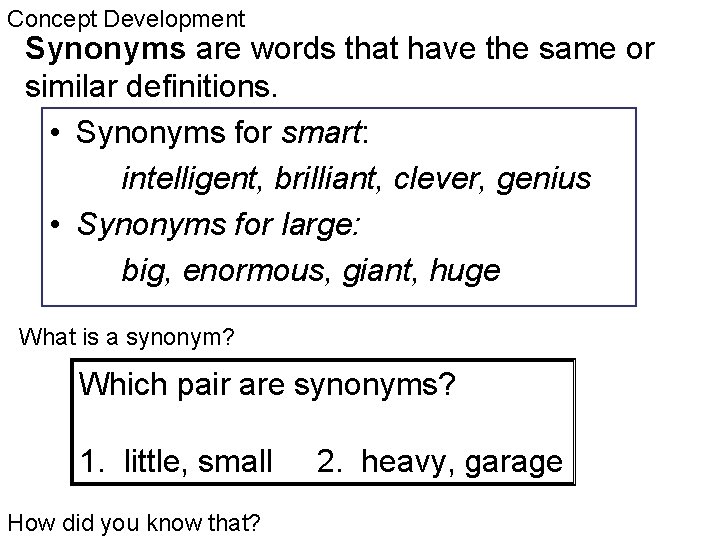 Development synonym