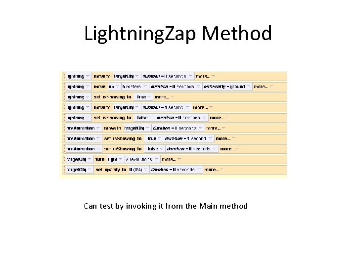 Lightning. Zap Method Can test by invoking it from the Main method Lightning. Zap Method Can test by invoking it from the Main method