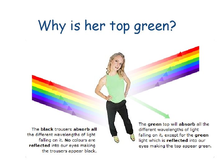 Why is her top green? Why is her top green?
