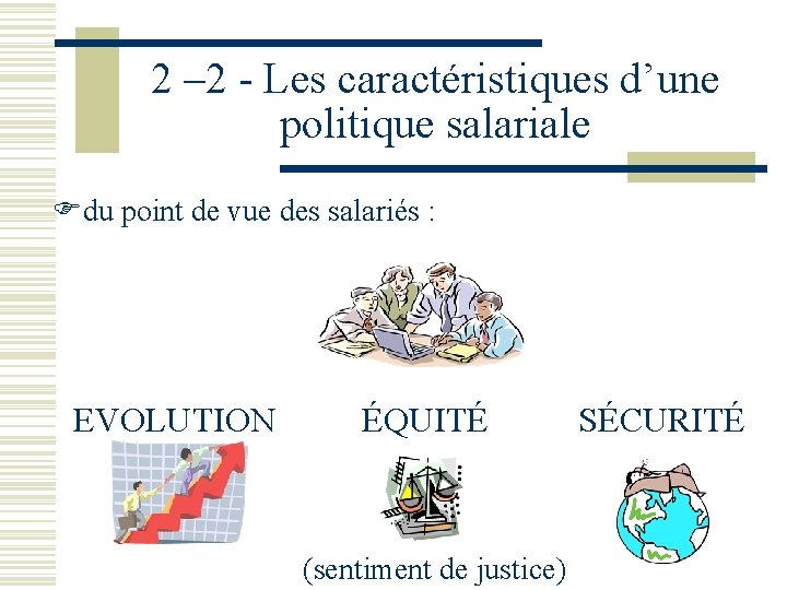 2 – 2 - Les caractéristiques d’une politique salariale du point de vue des 2 – 2 - Les caractéristiques d’une politique salariale du point de vue des