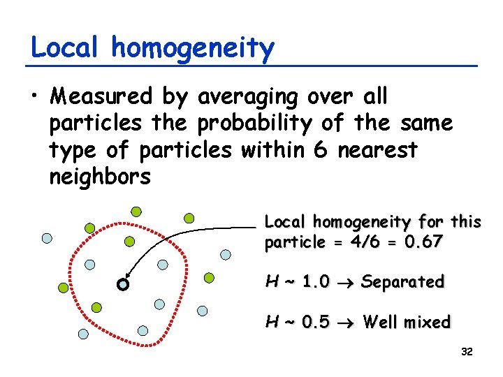Local homogeneity • Measured by averaging over all particles the probability of the same