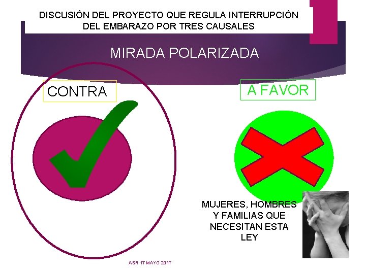 DISCUSIÓN DEL PROYECTO QUE REGULA INTERRUPCIÓN DEL EMBARAZO POR TRES CAUSALES MIRADA POLARIZADA A DISCUSIÓN DEL PROYECTO QUE REGULA INTERRUPCIÓN DEL EMBARAZO POR TRES CAUSALES MIRADA POLARIZADA A