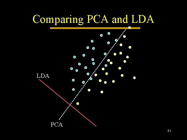 Comparing PCA and LDA PCA 41 Comparing PCA and LDA PCA 41