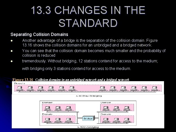 13. 3 CHANGES IN THE STANDARD Separating Collision Domains l l l Another advantage