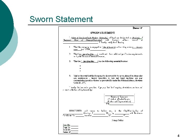 Sworn Statement 4 