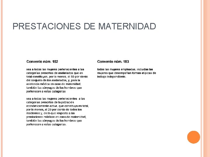 PRESTACIONES DE MATERNIDAD 
