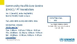 Community Health Care Centre (CHCC) / PT Foundation No. 2 (Level 1), Jalan Haji