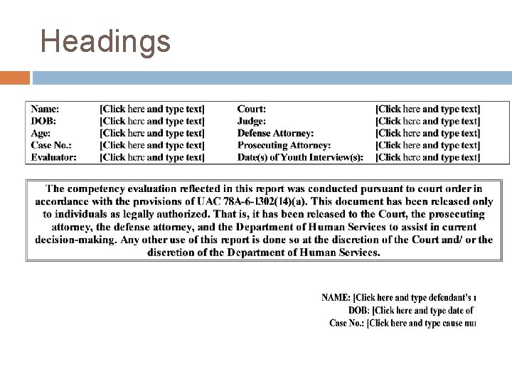 Headings 