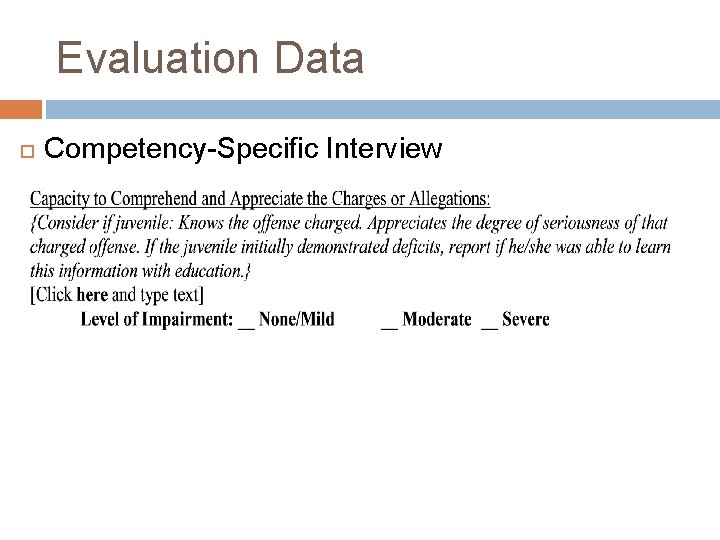 Evaluation Data Competency-Specific Interview 