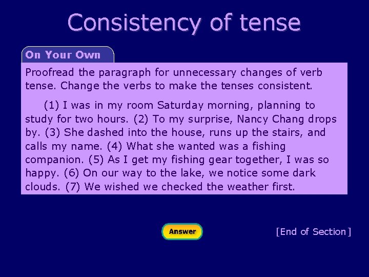 Consistent Tense Worksheet Ks2