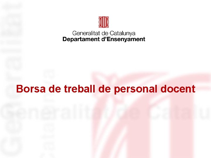 Borsa de treball de personal docent 