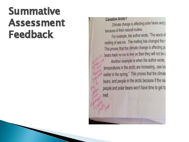 Summative Assessment Feedback 