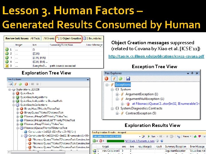 Lesson 3. Human Factors – Generated Results Consumed by Human Object Creation messages suppressed