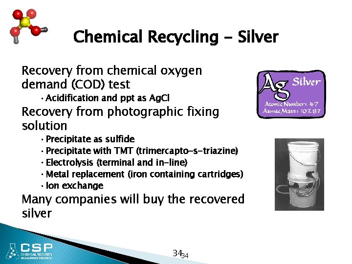 Chemical Recycling - Silver Recovery from chemical oxygen demand (COD) test • Acidification and