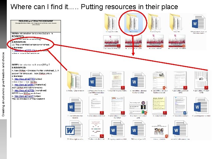 Creating structure to give freedom and choice Where can I find it…. . Putting Creating structure to give freedom and choice Where can I find it…. . Putting