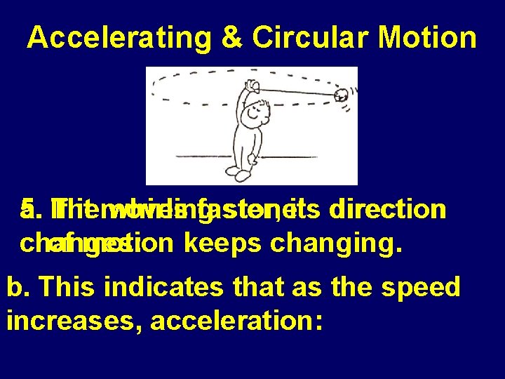 Accelerating & Circular Motion a. The If it moves faster, its direction 5. whirling