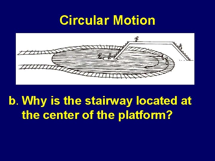 Circular Motion b. Why is the stairway located at the center of the platform?