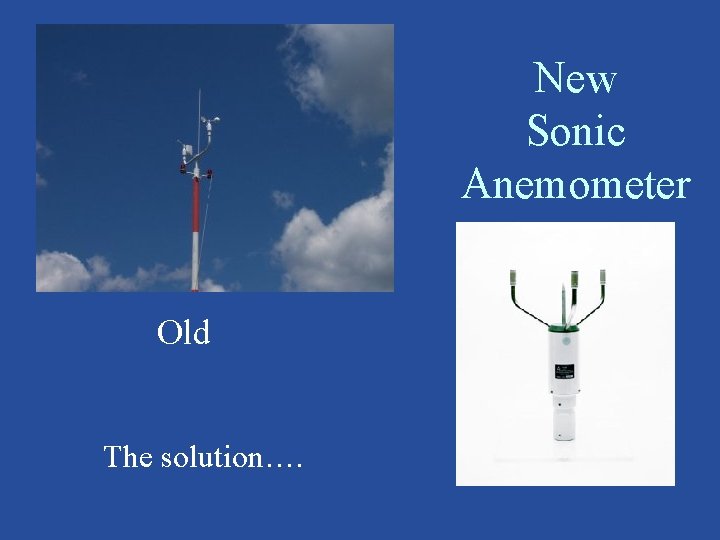 New Sonic Anemometer Old The solution…. 