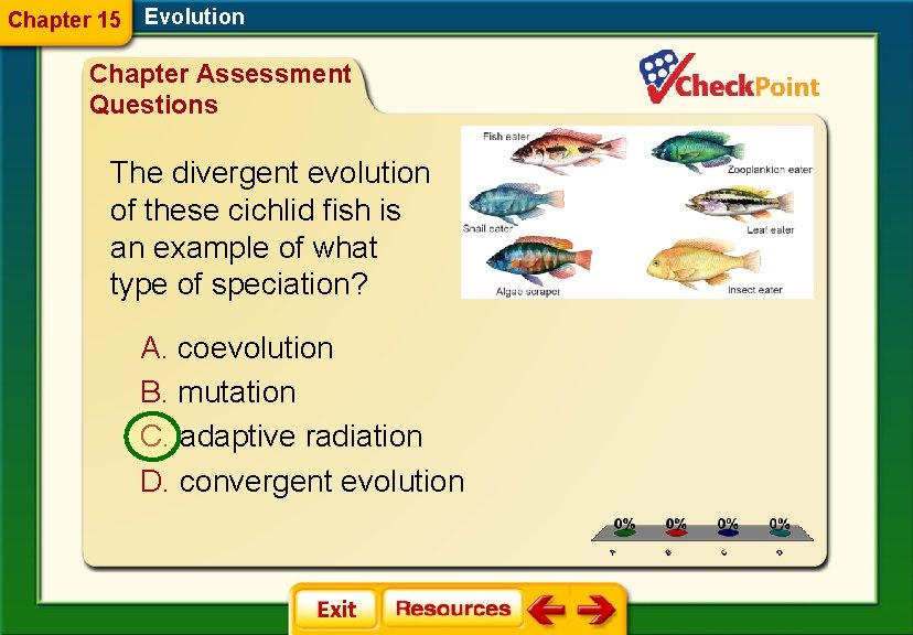 Chapter 15 Evolution Chapter Assessment Questions The divergent evolution of these cichlid fish is