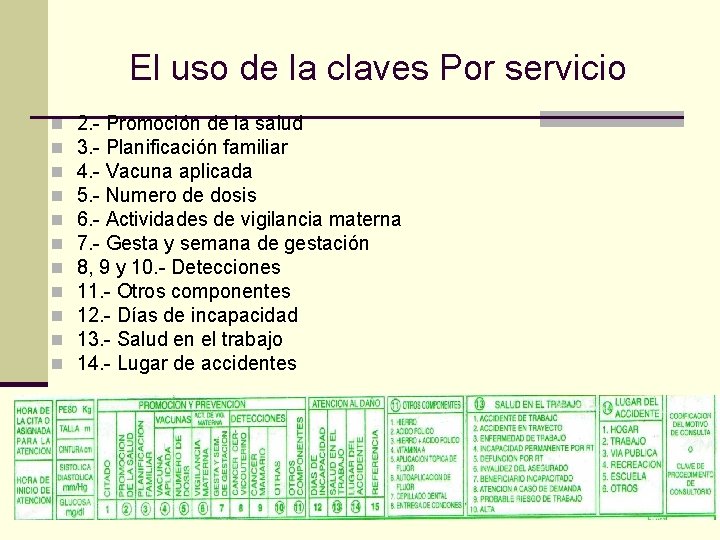 El uso de la claves Por servicio n n n 2. - Promoción de