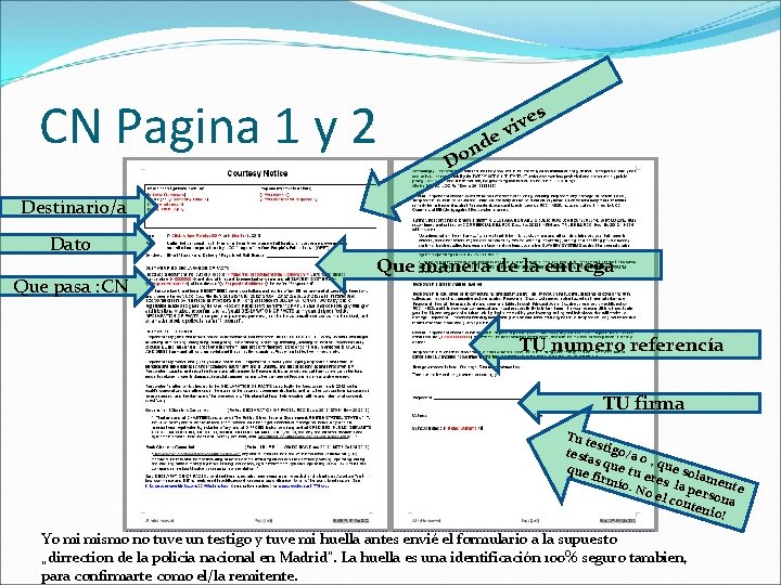CN Pagina 1 y 2 s de n o e viv D Destinario/a Dato