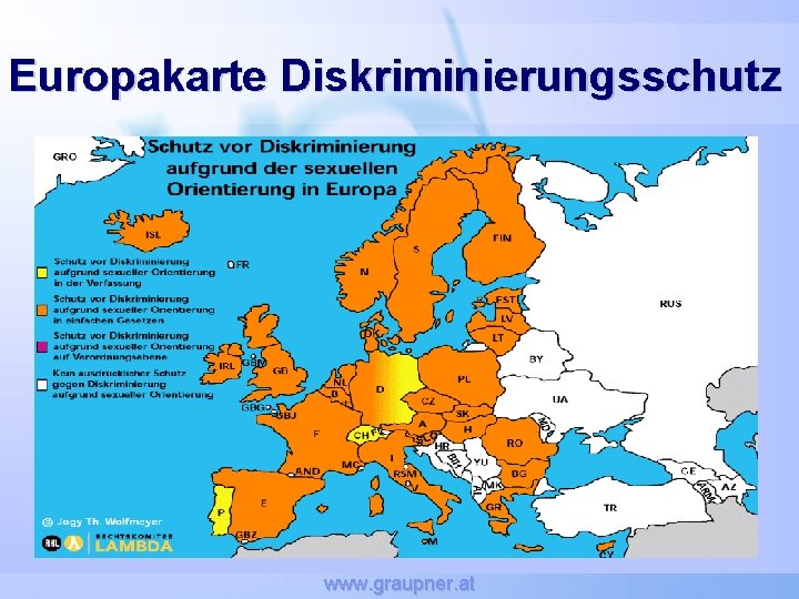 Europakarte Diskriminierungsschutz www. graupner. at 