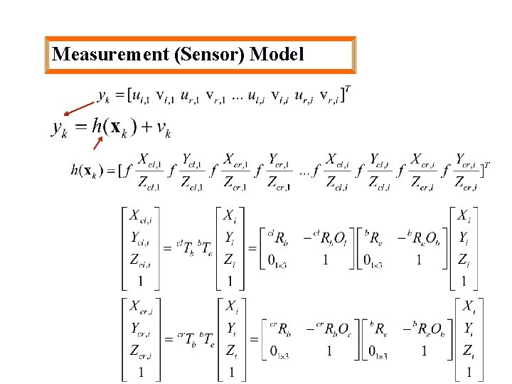 Measurement (Sensor) Model 