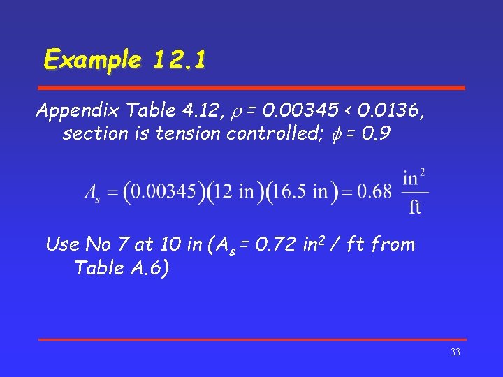 Example 12. 1 Appendix Table 4. 12, r = 0. 00345 < 0. 0136,