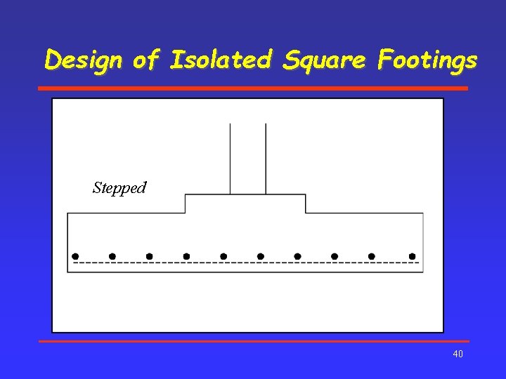 Design of Isolated Square Footings Stepped 40 