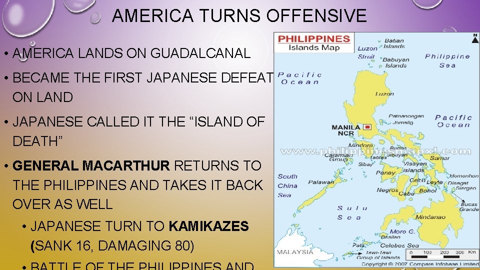 AMERICA TURNS OFFENSIVE • AMERICA LANDS ON GUADALCANAL • BECAME THE FIRST JAPANESE DEFEAT AMERICA TURNS OFFENSIVE • AMERICA LANDS ON GUADALCANAL • BECAME THE FIRST JAPANESE DEFEAT