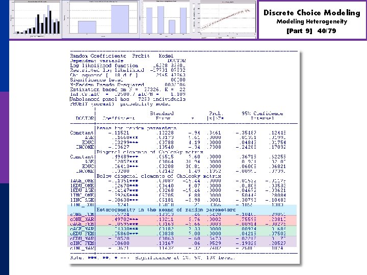 Discrete Choice Modeling Heterogeneity [Part 9] 40/79 