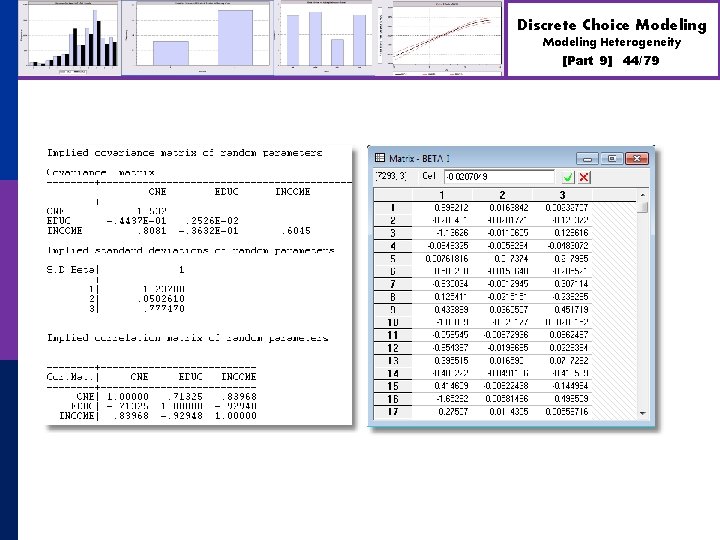 Discrete Choice Modeling Heterogeneity [Part 9] 44/79 